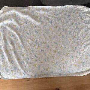 Vintage Baby Receiving Blanket With Yellow & Blue Bears Pattern